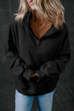 Load image into Gallery viewer, Light Grey Zip-up Stand Neck Kangaroo Pocket Sweatshirt - Fashion Queen -  6
