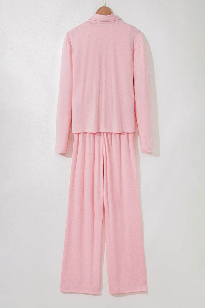 Light Pink 3-Piece Cozy Knit Lounge Set - Fashion Queen -  5