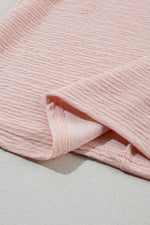 Load image into Gallery viewer, Light Pink Solid Textured Ruffled Short Sleeve Blouse - Fashion Queen -  24
