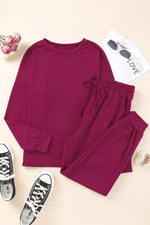 Load image into Gallery viewer, Long Sleeve Pullover and Jogger Pants Lounge Set - Fashion Queen -  13
