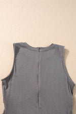 Load image into Gallery viewer, Medium Grey Cinched Waist Sleeveless Wide Leg Jumpsuit - Fashion Queen -  7
