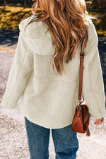 Load image into Gallery viewer, Medium Grey Fleece Zip Up Drawstring Hooded Pocketed Jacket - Fashion Queen -  29
