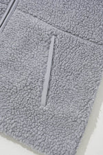 Load image into Gallery viewer, Medium Grey Fleece Zip Up Drawstring Hooded Pocketed Jacket - Fashion Queen -  9
