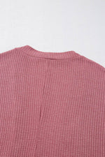 Load image into Gallery viewer, Mineral Red Solid Color Waffle Knit Cardigan with Pocket - Fashion Queen -  10
