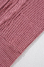 Load image into Gallery viewer, Mineral Red Solid Color Waffle Knit Cardigan with Pocket - Fashion Queen -  12
