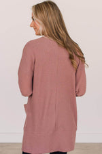 Load image into Gallery viewer, Mineral Red Solid Color Waffle Knit Cardigan with Pocket - Fashion Queen -  2
