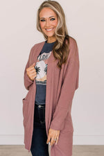 Load image into Gallery viewer, Mineral Red Solid Color Waffle Knit Cardigan with Pocket - Fashion Queen -  6
