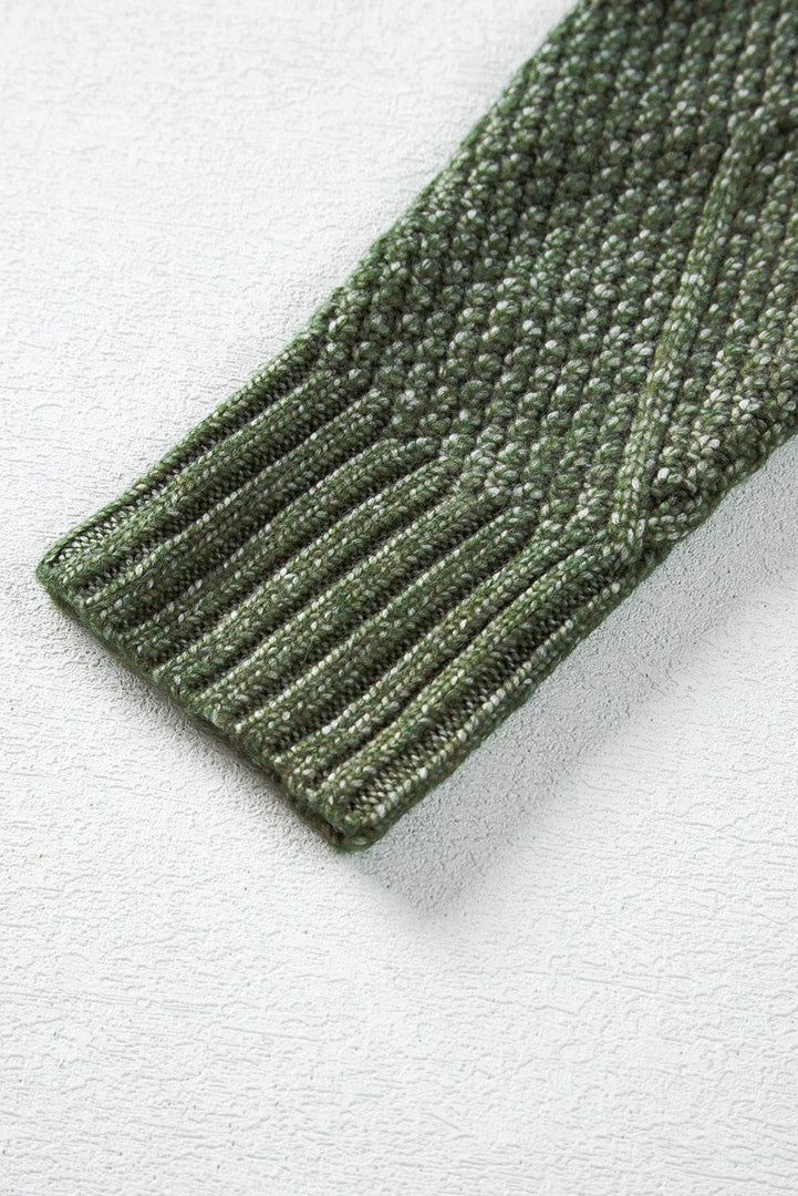 Mist Green Cable Knit Drop Shoulder Loose Fit Sweater Dress - Fashion Queen -  14