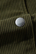 Load image into Gallery viewer, Mist Green Corduroy Fleece Patchwork Buttoned Bomber Jacket - Fashion Queen -  12
