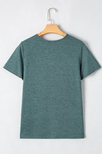 Load image into Gallery viewer, Mist Green Crisscross V Neck Butterfly Sleeve T Shirt - Fashion Queen -  5
