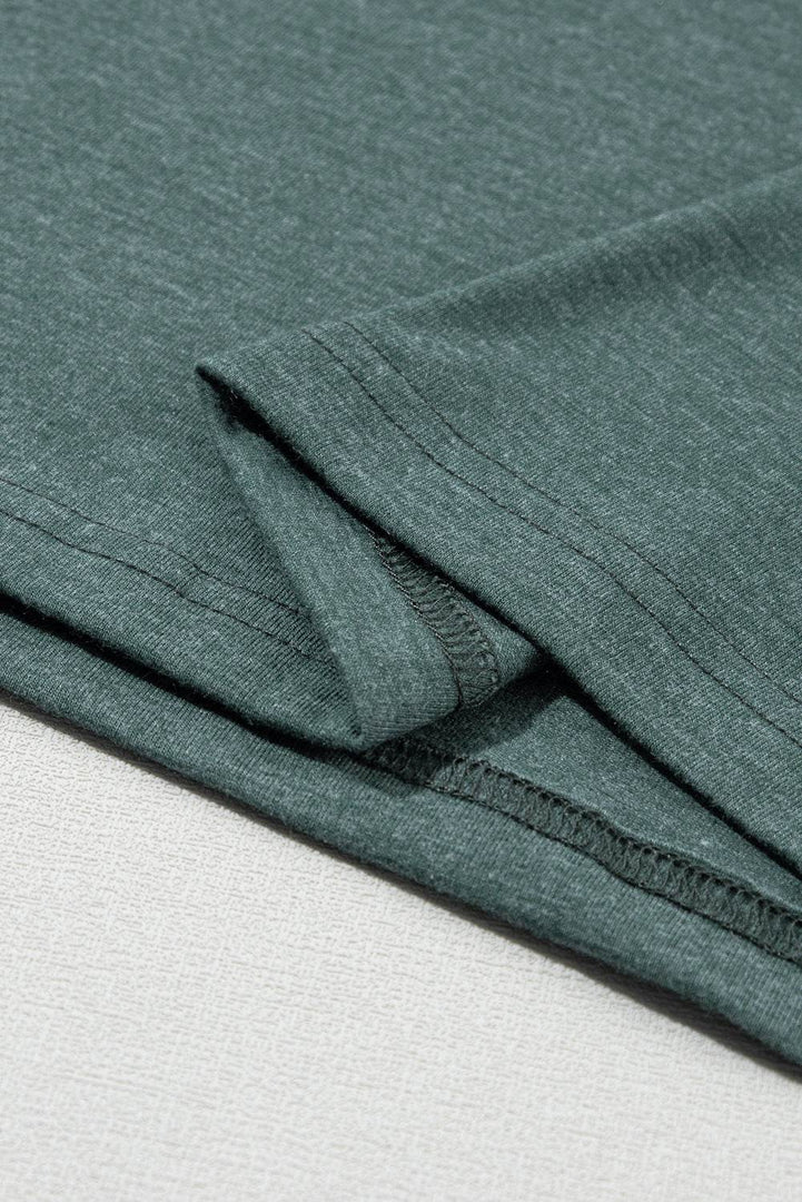 Mist Green Fashion Petal Sleeve V Neck T Shirt - Fashion Queen -  17