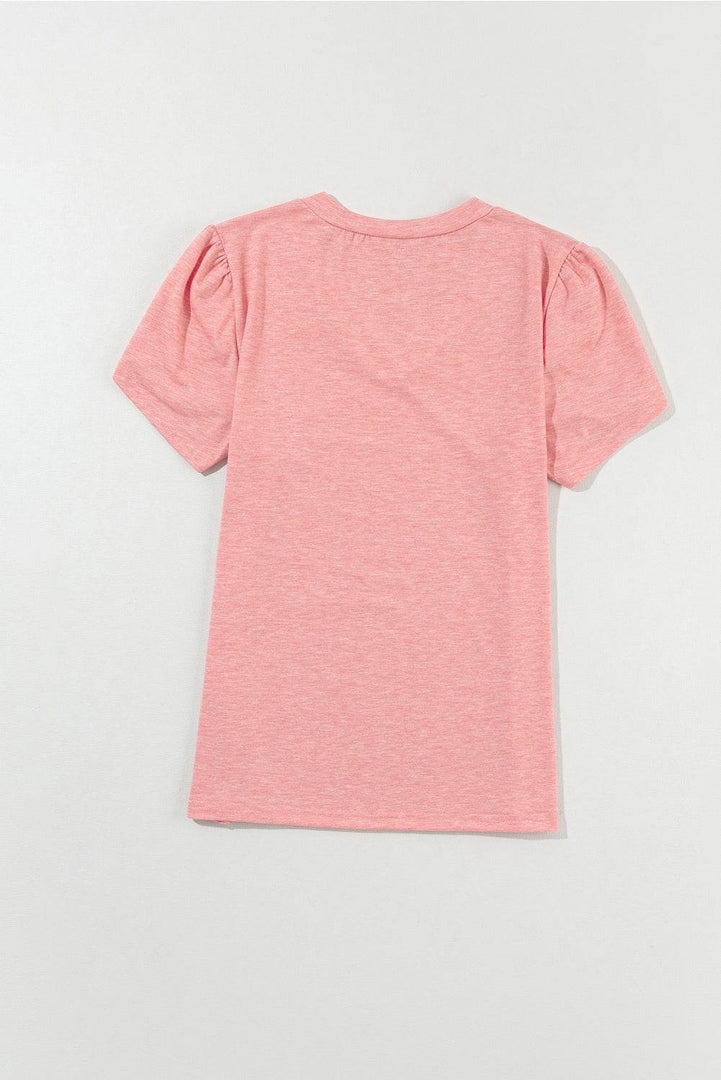 Mist Green Fashion Petal Sleeve V Neck T Shirt - Fashion Queen -  24