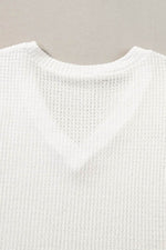Load image into Gallery viewer, Mist Green V Neck Petal Sleeve Waffle Knit T-Shirt - Fashion Queen -  21
