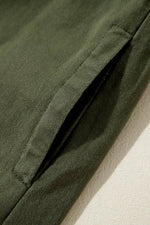 Load image into Gallery viewer, Moss Green Snap Button Zipper Tight Waist Collared Jacket - Fashion Queen -  10
