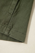 Load image into Gallery viewer, Moss Green Snap Button Zipper Tight Waist Collared Jacket - Fashion Queen -  11
