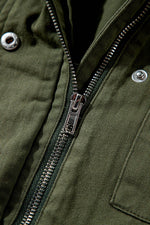 Load image into Gallery viewer, Moss Green Snap Button Zipper Tight Waist Collared Jacket - Fashion Queen -  13
