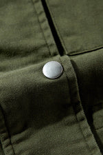 Load image into Gallery viewer, Moss Green Snap Button Zipper Tight Waist Collared Jacket - Fashion Queen -  8

