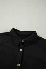 Load image into Gallery viewer, Moss Green Waffle Knit Patchwork Buttoned Oversized Shacket - Fashion Queen -  14
