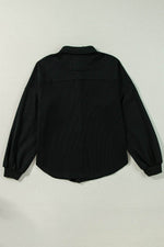 Load image into Gallery viewer, Moss Green Waffle Knit Patchwork Buttoned Oversized Shacket - Fashion Queen -  8
