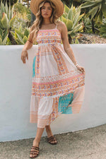 Load image into Gallery viewer, Multicolor Boho Patchwork Print Square Neck Sundress - Fashion Queen -  10
