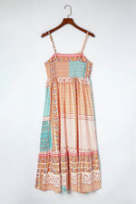 Load image into Gallery viewer, Multicolor Boho Patchwork Print Square Neck Sundress - Fashion Queen -  15
