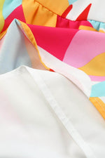 Load image into Gallery viewer, Multicolor Geometric Print Smocked Babydoll Mini Dress - Fashion Queen -  10
