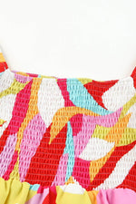 Load image into Gallery viewer, Multicolor Geometric Print Smocked Babydoll Mini Dress - Fashion Queen -  11
