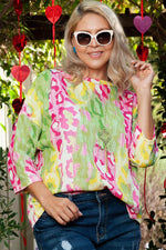 Load image into Gallery viewer, Multicolour Leopard Color Block Knitted Crewneck Plus Size T Shirt - Fashion Queen -  5
