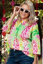 Load image into Gallery viewer, Multicolour Leopard Color Block Knitted Crewneck Plus Size T Shirt - Fashion Queen -  7

