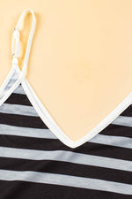 Load image into Gallery viewer, Multicolour Mixed Stripes Spaghetti Straps V Neck Maxi Dress - Fashion Queen -  13
