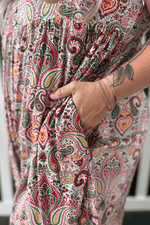 Load image into Gallery viewer, Multicolour Plus Size Paisley Print Sleeveless V Neck Jogger Jumpsuit - Fashion Queen -  11
