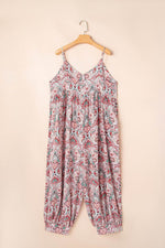 Load image into Gallery viewer, Multicolour Plus Size Paisley Print Sleeveless V Neck Jogger Jumpsuit - Fashion Queen -  13
