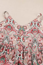 Load image into Gallery viewer, Multicolour Plus Size Paisley Print Sleeveless V Neck Jogger Jumpsuit - Fashion Queen -  15
