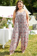 Load image into Gallery viewer, Multicolour Plus Size Paisley Print Sleeveless V Neck Jogger Jumpsuit - Fashion Queen -  3
