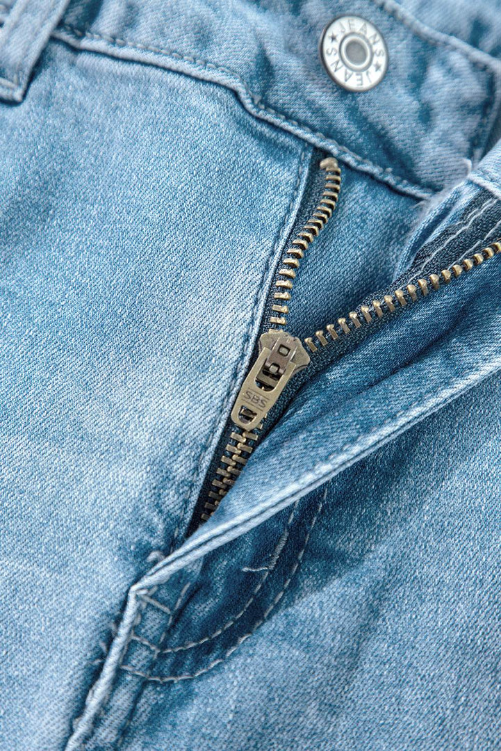 Myosotis High Rise Shift Slit Leg Straight Jeans - Fashion Queen -  10
