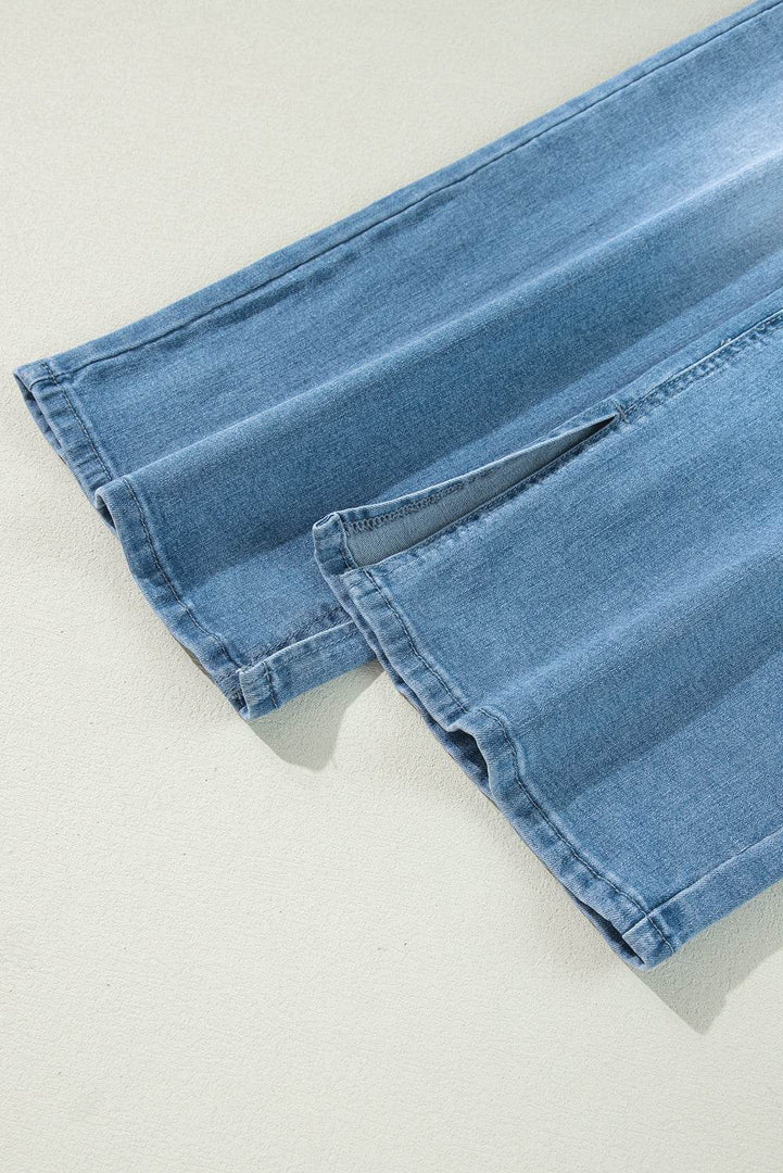 Myosotis High Rise Shift Slit Leg Straight Jeans - Fashion Queen -  11