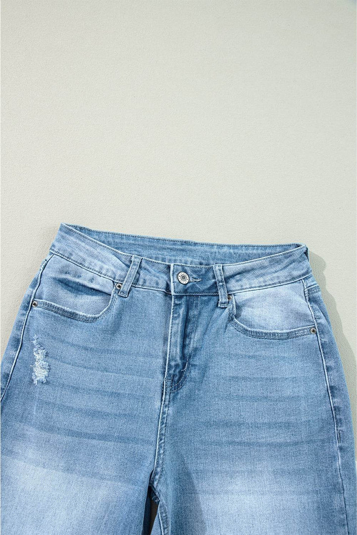 Myosotis High Rise Shift Slit Leg Straight Jeans - Fashion Queen -  7