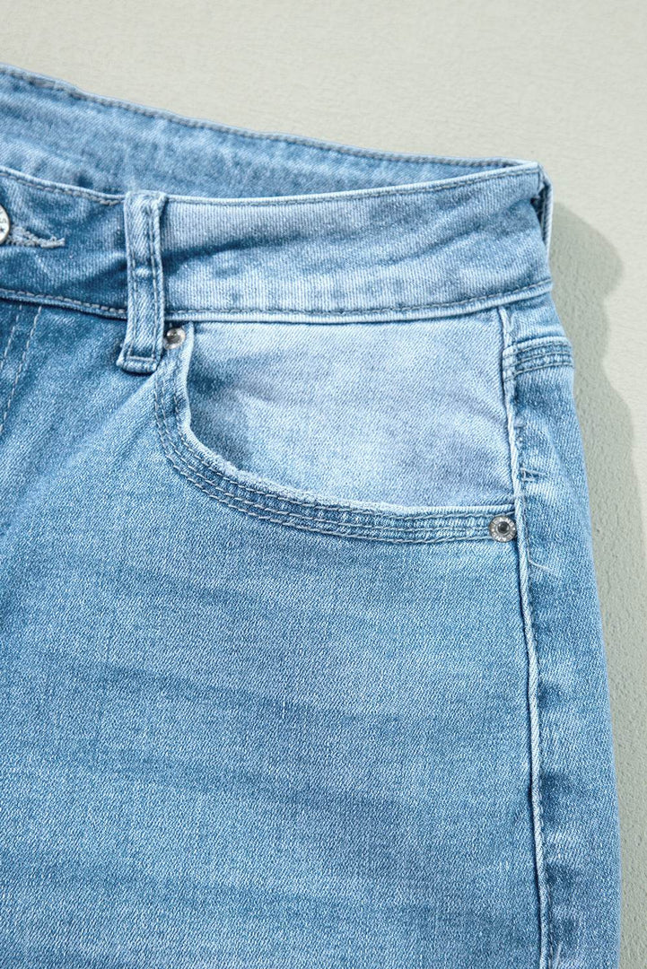 Myosotis High Rise Shift Slit Leg Straight Jeans - Fashion Queen -  8