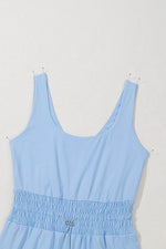 Load image into Gallery viewer, Myosotis Plain Sleeveless Loop Drawstring Cinched Waist Romper - Fashion Queen -  5
