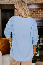 Load image into Gallery viewer, Myosotis Plus Size Ribbed Textured Long Sleeve T Shirt - Fashion Queen -  2
