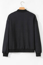 Load image into Gallery viewer, Myosotis Solid Textured Stand Neck Zipper Bomber Jacket - Fashion Queen -  24
