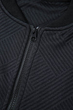 Load image into Gallery viewer, Myosotis Solid Textured Stand Neck Zipper Bomber Jacket - Fashion Queen -  27
