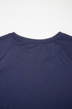 Load image into Gallery viewer, Navy Blue Raw Hem Loose Tee and Wide Leg Pants Set - Fashion Queen -  11
