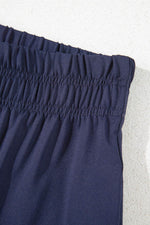 Load image into Gallery viewer, Navy Blue Raw Hem Loose Tee and Wide Leg Pants Set - Fashion Queen -  12
