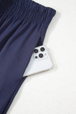 Load image into Gallery viewer, Navy Blue Raw Hem Loose Tee and Wide Leg Pants Set - Fashion Queen -  13
