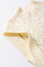 Load image into Gallery viewer, Oatmeal Cable Knit High Neck Sweater Vest - Fashion Queen -  12
