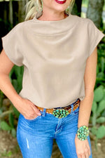 Load image into Gallery viewer, Oatmeal Plain Crew Neck Loose Fit Casual Top - Fashion Queen -  1
