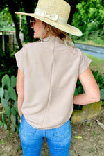 Load image into Gallery viewer, Oatmeal Plain Crew Neck Loose Fit Casual Top - Fashion Queen -  2
