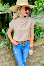 Load image into Gallery viewer, Oatmeal Plain Crew Neck Loose Fit Casual Top - Fashion Queen -  4
