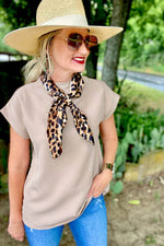 Load image into Gallery viewer, Oatmeal Plain Crew Neck Loose Fit Casual Top - Fashion Queen -  5
